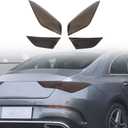 Smoked Tail Light Covers Trim Compatible for Mer@cedes Benz CLA 250/CLA 35 AMG/CLA 45 AMG 2020-2025 - ABS Dark Tint Lens 4PC Set, for CLA Coupe & Sedan Rear Lamp Protect Accessories (Smoked Black)