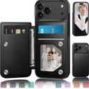 DJDUCK Designed for iPhone 17 Pro Case Wallet with Card Holder, [Magnetic Clasp Cover] [RFID Blocking Leather Protection] Shockproof Women Men Cases 6.3 Inch for Apple 17 Pro Black