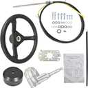 WFLNHB 10FT Boat Rotary Steering System Outboard Kit SS13714 Marine with Wheel