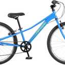 Retrospec Dart Kids Bike - 7-Speed Hybrid Bicycle for Ages 6-11 with 29in All-Season Tires & Shock Absorption - Adjustable Height Youth Bike with V-Brakes & Smooth Gear Shifting, 24