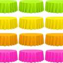 Assorted Color 12 Pack Plastic Tablecloths - 54 x 108 Inch Neon Table Covers for Birthday Wedding Picnic Home Bridal Shower Festival Decorations