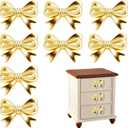 8 Pack Vintage Bow-Shaped Dresser Knobs, Decorative Drawer Handles for Desk,TV Cabinet,Wardrobe & Bookcase - Antique Gold Hardware Pulls (Gold-8)