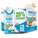 Orgain Organic Kids Nutritional Vegan Protein Shakes, Vanilla - Healthy Kids Snacks, 8g Plant Protein, 23 Vitamins & Minerals, 3g Fiber, No Dairy & Soy, Non-GMO, 8 Fl Oz, 12 Pack, Packaging May Vary (EXP 03/25/27)