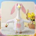 Easter Goose Outfit for Porch Goose, Bunny Porch Outfits Lawn Goose Clothing Costume for 23 Inch Outdoor Yard Garden (White)