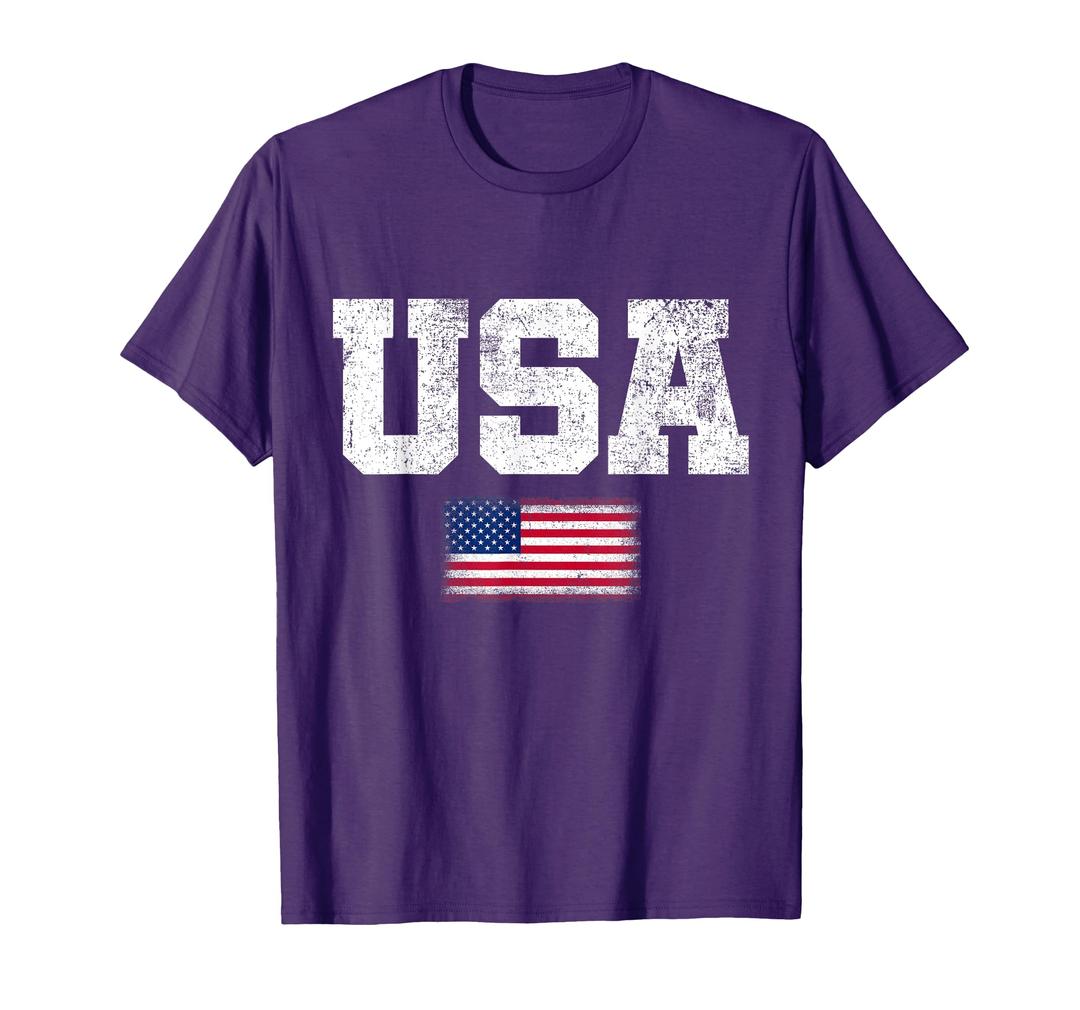USA Men Women Patriotic American US Flag July 4th T-Shirt, L