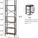 HOMISSUE Tall Bookshelf, 84 Inch Industrial Bookshelf with Metal Frame and Open Shelves, 7 Tier Metal Bookshelves and Bookcases, Rustic Tall Book Shelf for Office, Living Room and Bedroom, Brown