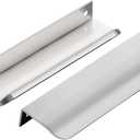 Ravinte Hardware 10 Pack Silver Cabinet Handles, 5.9 Inch (150mm) Finger Edge Pulls, 5 Inch Hole Center, Finger Pulls for Cabinets