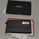 SHIELDON Wallet Case for Galaxy S25 6.2", Genuine Leather Folio Case with Kickstand RFID Blocking Card Holder Magnetic Full Protection Phone Cover Compatible with Galaxy S25 5G 2025 - Black