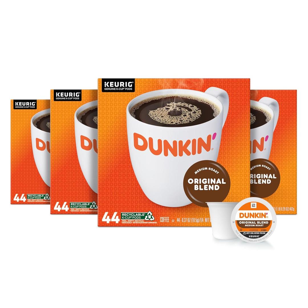 Dunkin' Original Blend Coffee, Medium Roast, Keurig K-Cup Pods, 44 Count Boxes (Pack of 4)