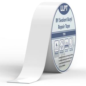 LLPT Roof Seal Tape White 2" x 50 Ft UV Stable RV Sealant Repair Tape Extreme Durable Waterproof Airtight Patch Tape for Window RV Repair Boat Vent Trailer Camper Motorhome (SV62110WT2)