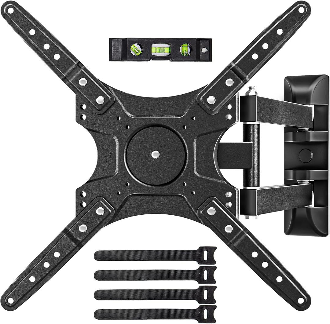 Full-Motion TV Wall Mount for Most 26-55 Inch TVs, Articulating TV Mount with Swivel & Tilt, Universal Corner Bracket with Extension Arm, Space Saving Design, Max VESA 400x400mm Up to 86lbs