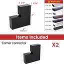 Muzata HT10 HL10 HT14 Flat Handrail Accessories - 2pack Corner Connector High Strength POM Handrail Fitting, HA02 BNP