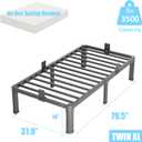 FUIOBYVV Twin XL Bed Frames with Round Corner Edge Legs 14 inch High 3500 lbs Heavy Duty Metal Platform Bed Frame Twin Size No Box Spring Needed/Non-Slip/Steel Slat Support/Noise Free
