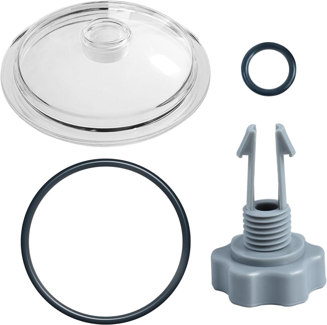 XJJ 28645EG Pool Leaf Trap Cover Lid 5 inch Have O-Ring, Valve, Fit for Intex 12 Inch Sand Filter Pumps, NOT Fits Intex 14 & 16 Inch Sand Filter Pumps