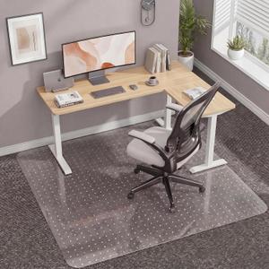 Office Chair Mat for Low-Pile Carpet，46" x 60" Clear Heavy Duty PVC Chair Mat,Non-Slip Desk Chair Mat for Rolling Chairs,Home Office & Gaming