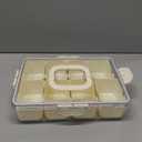 Snackle Box Container, Dishwasher Safety - Divided Serving Tray with Lid and Handle, Charcuterie Board for Portable Snack Platters - Clear Organizer for Fruits Snacks,Perfect for Road Travel