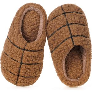 Kids Boys Girls Ball Sports Slippers Soft Plush Lined Winter Warm House Shoes Memory Foam Cozy Non-Slip Indoor Home Bedroom Slippers (13-14 Little Kid)