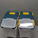 Large Flour Storage Container Bin 25Lb, 2Pack Airtight Rice Storage Containers with Wheels Seal Locking Lid, BPA Free with Measuring Cup&Scoop for Flour, Rice, Grain(Blue)