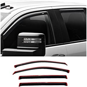 Auto Ventshade [AVS] In-Channel Rain Guards For 2004 - 2008 Ford F-150 SuperCrew; 2006 - 2008 Lincoln Mark LT Crew Cab | Window Vent Visors, 4 pcs. - Smoke | 194443