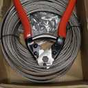 1/8 Inch Stainless Steel Cable 100FT - 7x7 Strand Aircraft Wire Rope with Loop Sleeve & Thimble - Heavy Duty for Deck Railing, String Light Hanging, Garden, Marine, DIY Projects