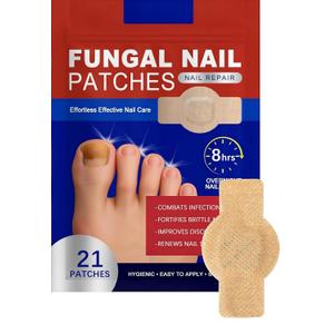 Nail Patches 21 PCS Toenail Treatment Extra Strength 8-Hour Overnight Nail Fast Acting Repair Effortless Hydrogel Nail Care and Repair for Damaged Nails Overnight Renewal for Men and Women (0 Ounce (Pack of 21))