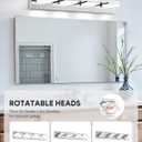 VONLUCE Bathroom Vanity Light Fixture, 4-Light Modern LED Vanity Light, 3CCT Adjustable Bathroom Lights with Memory Function Rotatable Shades, 26" Wall Lighting Fixture Over Mirror, Chrome
