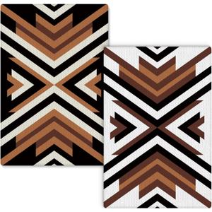 Western Aztec Kitchen Towels Set of 2, Vintage Boho Western Hand Towels for Bathroom, Rustic Country Western Dish Towels Tea Towels for Kitchen, Western Bathroom Kitchen Decor, 16x24 Inch(D)