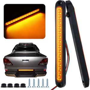 Frienda 2 Pcs Trailer Lights LED Tail Lights Bar 10 Inch 15 Tail Light Assembly with Stop Turn Brake Strip Function 9-30v Waterproof LED Trailer Taillight for Trucks Boats Pickups(Amber)