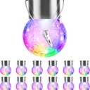 12 Pack Hanging Solar Lights Outdoor Decorative, Waterproof Solar Globe Lantern with Handle and Clip, Solar Powered Cracked Glass Ball Lights for Garden Yard Patio, Fence Tree Umbrella, Holiday Decor