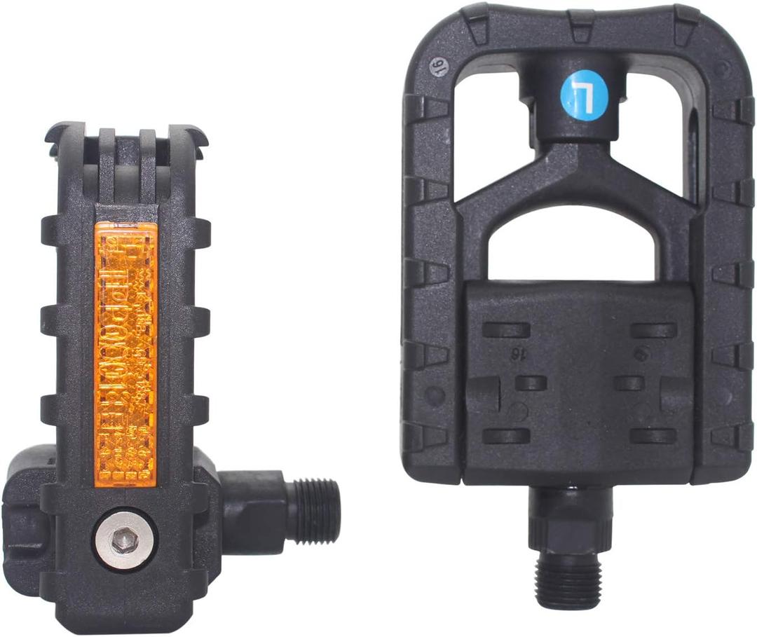 DRBIKE Folding Bike Pedals - Bicycle Foldable Pedals with Nylon, Universal 9/16 inch Non-Slip Cycling Pedals for Folding Bike, BMX Bike, Road Bike, Mountain Bike MTB, Black