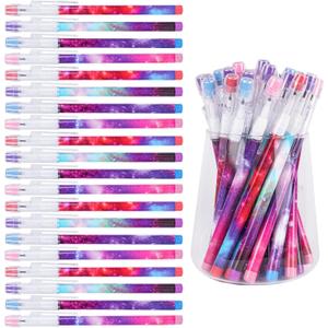 Kolewo4ever Galaxy 48-Piece Multicolor Space Theme Pencils, 0.5mm, Medium Point, Retractable, Non-Sharpening, Comfort Grip, Perfect for School, Home, Office, Gifting