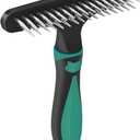 Carpet Restoration, Carpet Rake, Carpet Groomer Rake, Shag Rug Rake, Hair Cleaner Suitable for Rug and Carpet Undercoat Rake Comb, Slicone Handle Deshedding Brush for Dogs (Green)