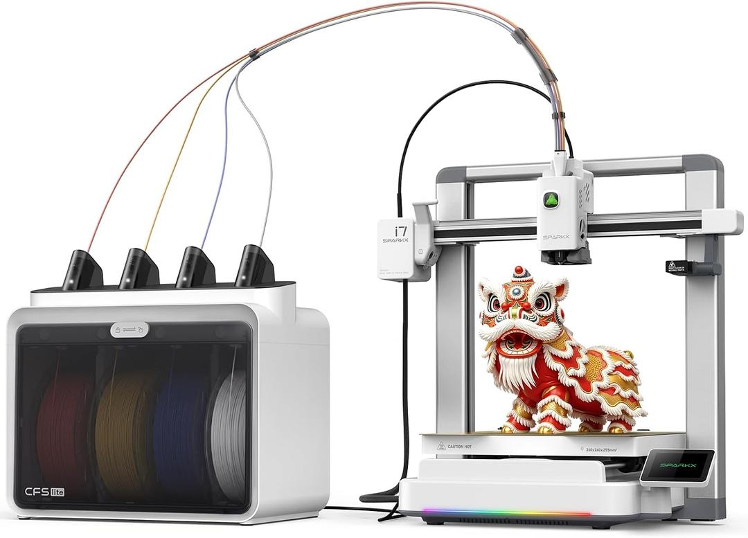Creality SPARKX i7 Combo Multi-Color 3D Printer, Easy Setup, AI Camera Monitoring, Automatic Filament Management, 500mm/s High-Speed Printing, Auto Leveling, WiFi Connectivity