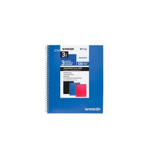 Top Flight 3 Pack College Ruled Spiral Notebook