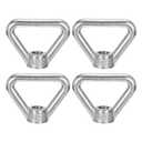 uxcell M12-1.75x64x50mm Lifting Eye Nuts, 4 Pcs 304 Stainless Steel Triangle Shape Threaded Nut Fastener for Home Repairs Rope Fitting