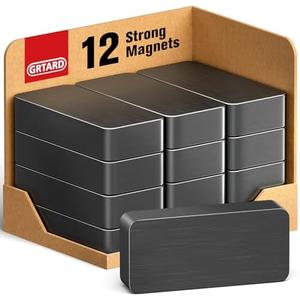 Grtard 24 Pack Heavy Duty Ferrite Blocks Magnets, 1 7/8" x 7/8" x 3/8" Rectangular Ceramic Magnets for Crafts, DIY, Science, Fridge, Tool Room Whiteboard and Cruises