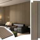Art3d  2 Pack, 108" x 12" Acoustic Wood Panels for Wall, Soundproof Wood Slat Panel for Wall and Ceiling, 3D Fluted Sound Absorbing Paneling for Interior Wall Decor, Living Room, Bedroom - Peach