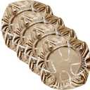 Yikko Velvet Chair Seat Cusion Covers for 14.96-18.89 Inch Office Computer Chair Covers, with Straps Washable Slipcovers Protector, Home, Dining Room Bar Wedding Party Decor (Khaki, 4)