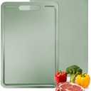 Titanium Cutting Board 100% Pure Metal Kitchen Cutting Board, Double Sided Chopping Board with Juice Groove, Food-Grade Dishwasher Safe Chopping Board for Meat,Vegetables and Fruits(N-2)