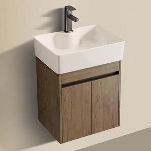 19-inch compact wall-mounted bathroom vanity, modern compact bathroom sink, suspended mini storage bathroom vanity sink