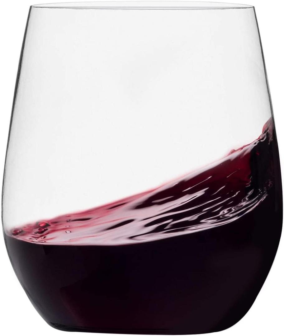 Munfix Disposable Plastic Wine Glasses, Stemless 12 oz Clear Shatterproof Cups, BPA-Free, 48 Pack, 48 Count