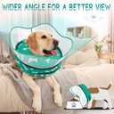 Supet Raised Inflatable Dog Cone Collar to Stop Licking, Soft Dog Cone Alternative After Surgery, Pet Neck Donut Collar for Medium Dogs,Size Medium