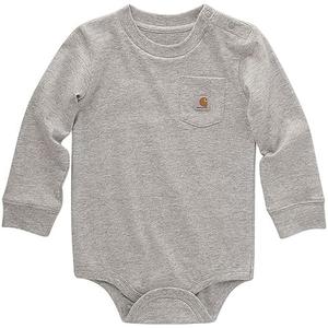 Carhartt Kid's CA5002 Long-Sleeve Pocket Bodysuit, 18 Months