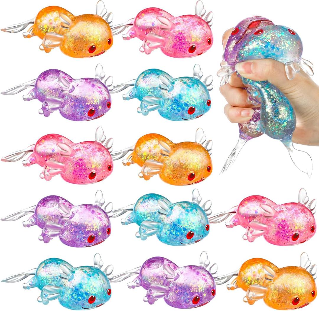Meooeck 12 Pcs Axolotl Stress Relief Toys Stress Balls for Adult Mini Glitter Axolotl Squeeze Fidget Toys Animal Balls for Birthday Party Office Christmas Stocking Stuffer Gift ADHD Autism Anxiety (Classic Color) Meooeck 12 Pcs Axolotl Stress Relief Toys Stress Balls for Adult Mini Glitter Axolotl Squeeze Fidget Toys Animal Balls for Birthday Party Office Christmas Stocking Stuffer Gift ADHD Autism Anxiety (Classic Color)