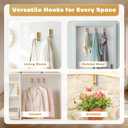 Folding Coat Hooks, 4Pcs Foldable Heavy Duty Wall Hooks Zinc Alloy No Rust Fold Up Hooks for Coat, Towel, Key, Hat, Bag, Jacket, Backpack. (Gold)