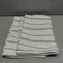 jinchan Striped Kitchen Curtains 36 Inches Linen Look Cafe Curtains Modern Farmhouse Tiers for Living Room Bathroom RV Small Windows Light Filtering Rod Pocket 2 Panels Black on White