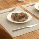 Leetaltree Beige Placemats Set of 4 - Heat Resistant Non-Slip Place mats for Dining Table, Washable Durable PVC Vinyl Woven Table Mats, Beige, 4
