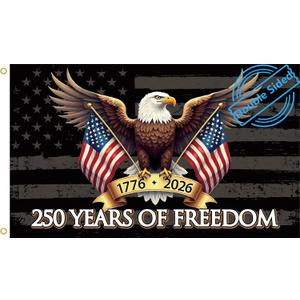 250th Anniversary American Flag 3x5 Ft Double-Sided, 1776-2026 USA 250 Years of Freedom Flag, Patriotic Eagle Design, 100% Polyester Indoor Outdoor All-Weather Banner