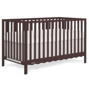 Dream On Me Synergy Wave 5-in-1 Convertible Crib, GREENGUARD Gold, Chocolate Chip