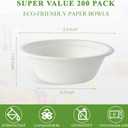Vplus 200 Pack 12 OZ Paper Bowls, Disposable Compostable Bowls Bulk, Eco-friendly Bagasse Bowls, Heavy-duty Bowls Perfect for Milk Cereals, Snacks, Salads